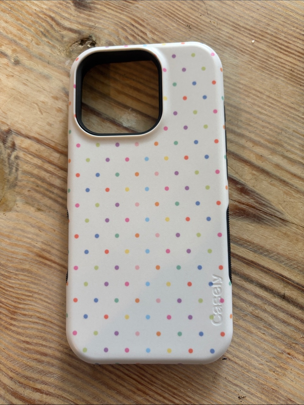 Casely “On The Dot” Rainbow Polka Dot IPhone 16 Pro Case, New!